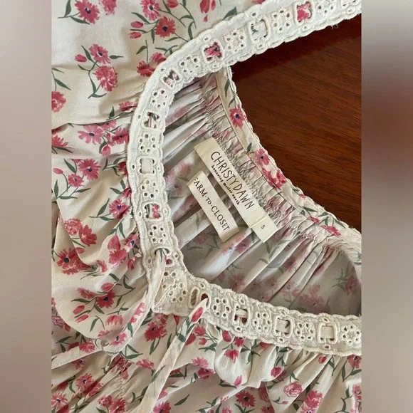 Christy Dawn Pink Floral Cotton Midi Dress - Picture 6 of 6